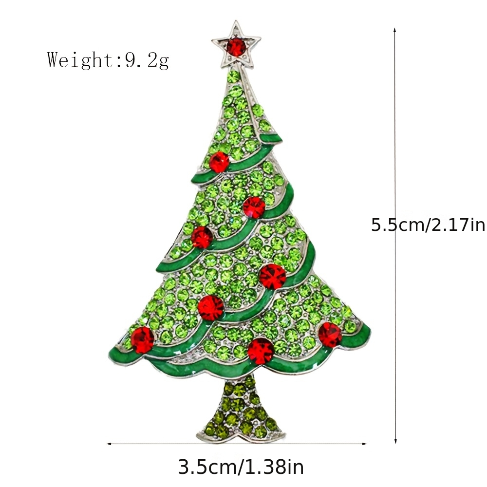 European Full-Drill Christmas Tree Alloy Brooch, Gift